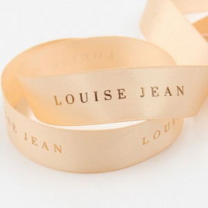 tilpasset farverigt logo udskrivning præg folie trykt sort satin bånd