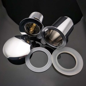 Messingforkromet klikklap pop-up affald til bassinet