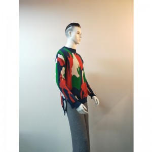 KONTRAST SIDE-SPLIT SWEATER RLMS0022F