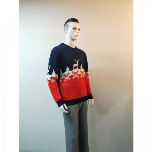 NAVY \u0026 RED PRINT SWEATER RLMS0051F