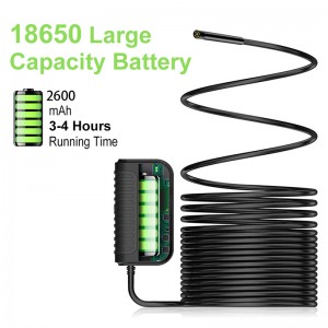 Trådløs Borescope-inspektionskamera, 2 millioner HD opløsninger, 197in brændvidde, 2600 mAh batteri, IP68 Vandtæt 11,5ft