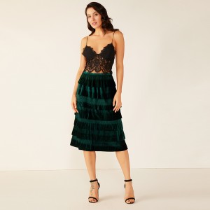 Høj kvalitet Deep V Kvinder Damer Casual Sexet Chiffon Ruffle Camisole