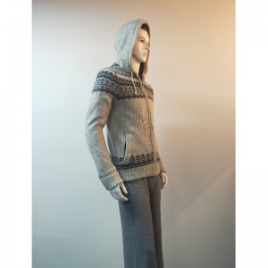 GRÅ PRINT SWEATER COAT RLMS0078F