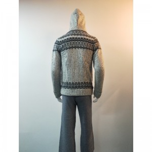 GRÅ PRINT SWEATER COAT RLMS0078F