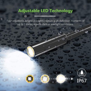 USB-endoskop med 4,3in skærmvisning Borescope-inspektion 1080P HD slangekamera 8 lysdioder multifunktionelt endoskop til maskine