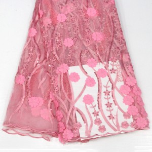 Blomstermønster 3d med paljetter Høj kvalitet afrikansk fransk blonder stof til bryllupsfest broderi netto blonder stof