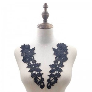 2 avanceret hæklet broderi, applikeret halsudskæring halsudskæring kvinder