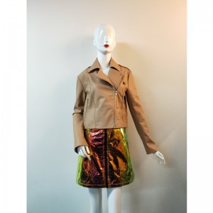 BROWN PU BIKERJakke RLWPJ0006N