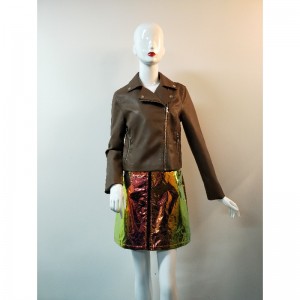 BROWN PU BIKERJakke RLWPJ0012N