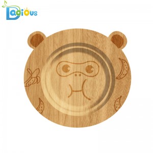 100% organisk bambus redskaber Spildt bevis bambus sugeplade sikker ikke-giftig bambus plade med silikone sug