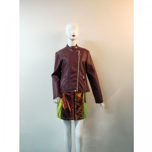 BURGUNDY PU-JAKKE RLWPJ0019N