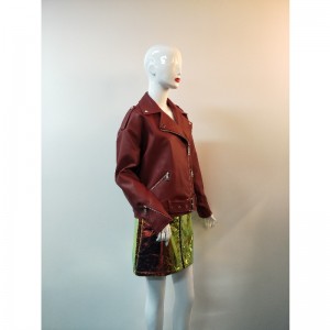 BURGUNDY PU BIKERJakke RLWPJ0025N