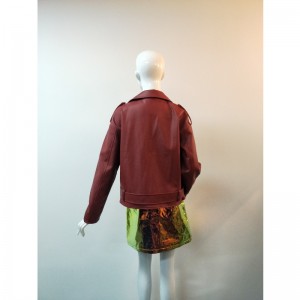 BURGUNDY PU BIKERJakke RLWPJ0025N