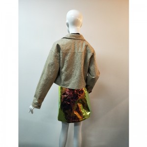 KHAKI KORT PU JAKKE RLWPJ0028N