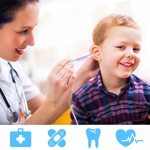 Otoscope 3 in 1 Borescope Inspection Ear Wax Remover Tool 720P Vandtæt kamera med 6 justerbar LED kompatibel med Android og iOS