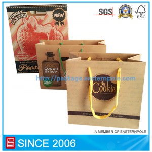 Brun genbrugspapirpose med dysehåndtaget