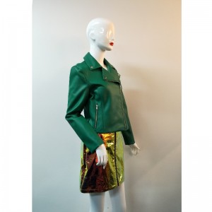 GRØNN PU BIKERJAKKE RLWPJ0011N