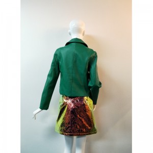 GRØNN PU BIKERJAKKE RLWPJ0011N