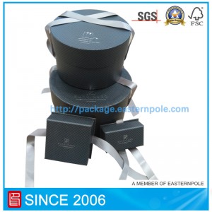 Luksus rund chokoladekasse med båndlukning