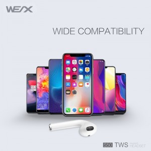 WIX S50 trådløse øretelefoner, ægte trådløse stereoaheadset, bluetooth 5.0 øreknopper