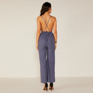 Sommerklubb Prom Loose Deep V Halter Sexy Jumpsuit