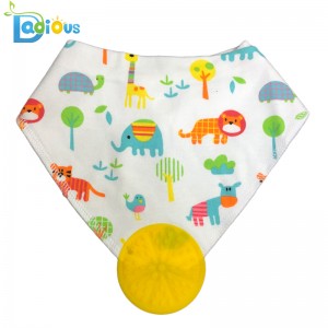 Baby Tandbande Bandana Hagesmæk BPA-fri silikone Bibs Teether Justerbar snap til drenge og piger