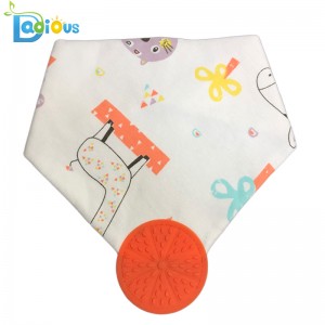 Baby Tandbande Bandana Hagesmæk BPA-fri silikone Bibs Teether Justerbar snap til drenge og piger