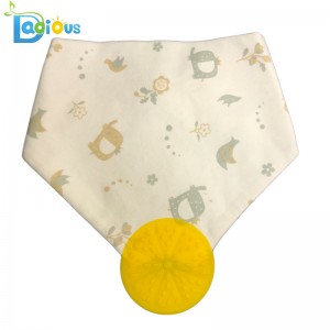 Baby \u0026 småbørn Tænder Bandana Hagesmækker Muslin Hagesmække Bandana Hæfteklammer med teether