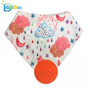 Baby \u0026 småbørn Tænder Bandana Hagesmækker Muslin Hagesmække Bandana Hæfteklammer med teether