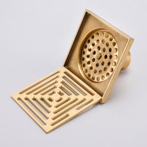 Deft design fliser indsætte lineær brændeafløb messing firkantet gulvafløb