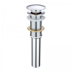 Klik på klapp krom badekumme affald med slidsede rørfittings uden overløb