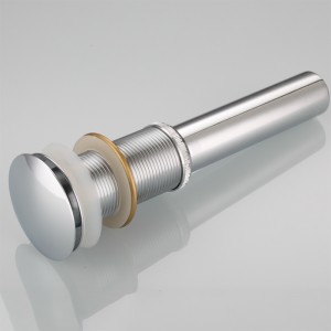 Klik på klapp krom badekumme affald med slidsede rørfittings uden overløb