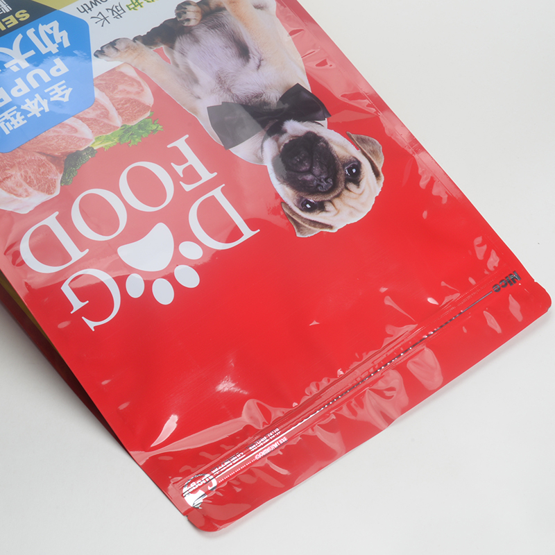 2,5 kg hundefodspose Genåbeligbar lynlås Fladbundet tørfoderpose til kæledyr