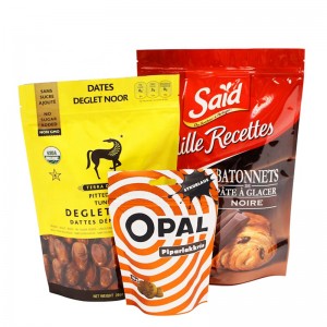 Brugerdefineret trykt doypak resealbar Ziplock stående poser aluminiumsfolie kaffe emballage poser med lynlås