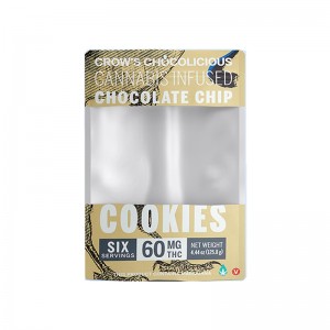 Tilpasset Stand up pose til cookies emballageposer af madkvalitet med klart vindue lynlås top