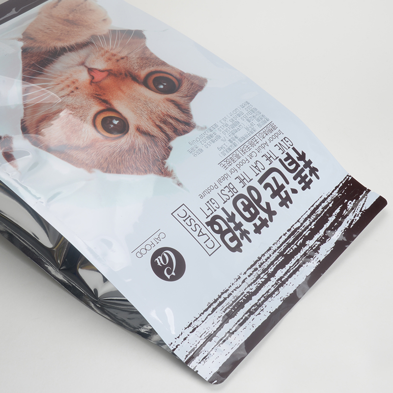 OEM resealable lynlås plast, vandtæt kattemat mad taske brugerdefineret størrelse
