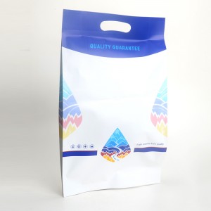 kæledyr mad taske aluminiumsfolie plastik flade bundposer med hængende hul skåret håndtag