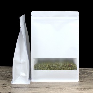 Hvidpapir Emballage taske Frostet vindue stand up side gusset Lynlås Pakning Tasker Zip Lock forhandlerpakke