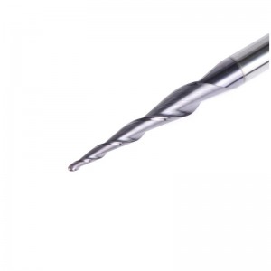 Tapered Ball Nose End Mill 1/4 X 3 inches with 0.75mm Ball Nose 4.36 Deg for CNC Machine Gravering Carving Bits