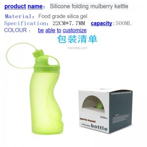 Bærbar kreativ silicagel vand kop mad klasse folde udendørs sportspersonlighed vandflaske kører fitness bærbar sportsvand kop