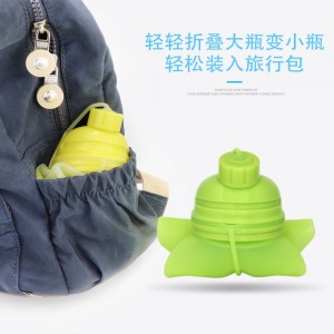 Bærbar kreativ silicagel vand kop mad klasse folde udendørs sportspersonlighed vandflaske kører fitness bærbar sportsvand kop