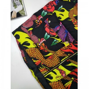 DAMES DRAGON PRINT PUFFER COAT RLWPC0004