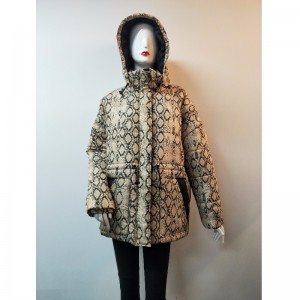 DAMES SERPENTINE PRINT PADDED COAT RLWPC0008