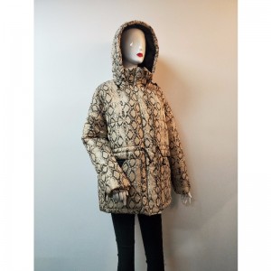 DAMES SERPENTINE PRINT PADDED COAT RLWPC0008