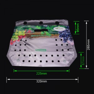 Eco-ven trykt plastik drue frugt Ziplock emballage taske med udluftningshuller
