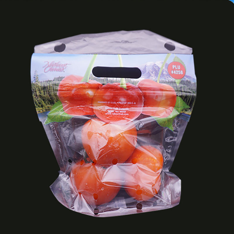 Miljøvenlig pirnded ziplock emballagepose af plastgrøntsagssød tomater med udluftningshuller