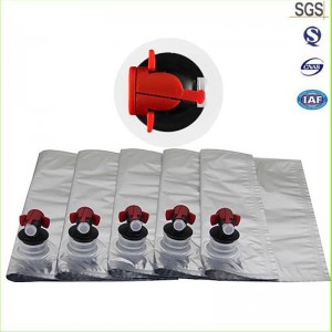 Kinesisk leverandør engros 3L 5L aluminiumsfoliepose vinpose i kasse