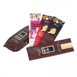 Kaffepose Ziplock Emballage Kaffepose med ventiltynderpapir Brugerdefineret tryk Bionedbrydelig luftventilation Kaffeposer Specialpladet flad bund