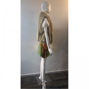 DAMES CREAM FUR GILET RLWF0002