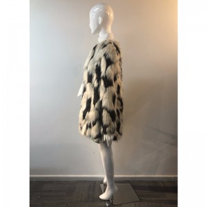 DAMES ZEBRA PRINT FUR COAT RLWF0003